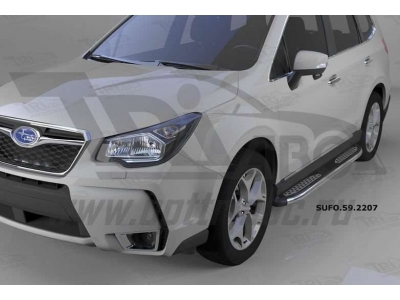 Пороги алюминиевые Zirkon для Subaru Forester SJ 2013-2016