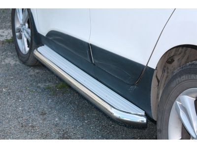 Пороги с площадкой алюминиевый лист 60 мм Mazda CX-5 № MCX5-17.05