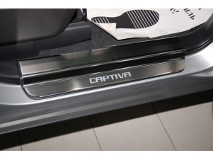 Накладки на внутренние пороги матовые 4 штуки Chevrolet Captiva № 08-1075*