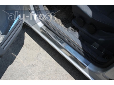 Накладки на внутренние пороги 2 штуки на хетчбек 3 двери Alu-Frost для Opel Astra H 2004-2015