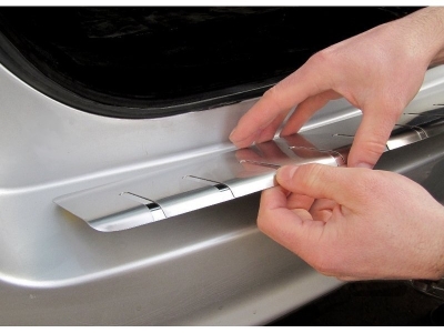Накладка на задний бампер профилированная с загибом Alu-Frost для Mercedes-Benz V-class Viano/Vito 2003-2014