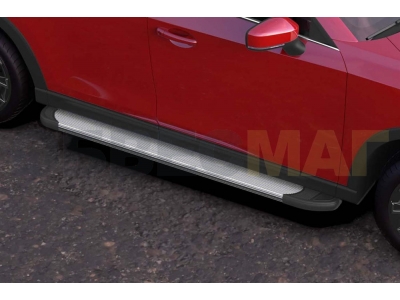 Пороги алюминиевые Arbori Optima Silver Mazda CX-5 № AFZDAALMZCX17502