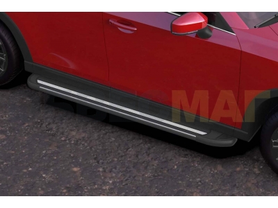 Пороги алюминиевые Arbori Luxe Black Mazda CX-5 № AFZDAALMZCX17503