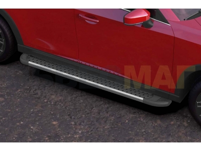 Пороги алюминиевые Arbori Standart Silver Mazda CX-5 № AFZDAALMZCX17505