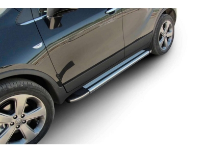 Пороги алюминиевые Slitkoff Luxe Silver для Toyota Hilux 2011-2015