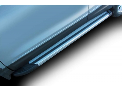 Пороги алюминиевые Arbori Luxe Silver серебристые Volkswagen Amarok № AFZDAALVWAM1604