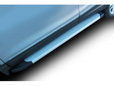 Пороги алюминиевые Arbori Optima Silver серебристые для Honda Pilot 2016-2021