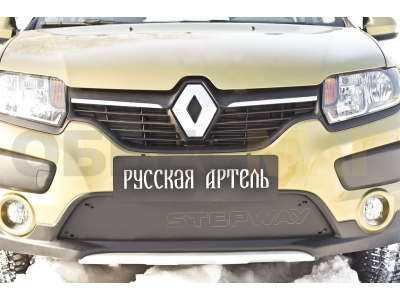 Зимняя заглушка решетки переднего бампера для Renault Sandero Stepway № ZRSS-052902