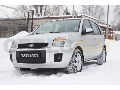 Зимняя заглушка решетки переднего бампера Русская артель для Ford Fusion 2005-2012