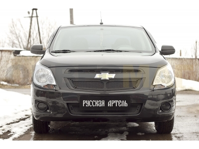 Защитная сетка решетки радиатора и переднего бампера Русская артель для Chevrolet Cobalt 2013-2016