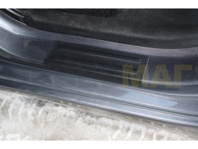 Накладки на пороги задних дверей Русская Артель вариант 2 для Kia Rio 2011-2017