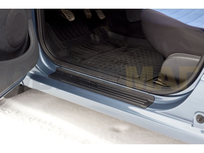 Накладки на пороги передних дверей Русская Артель для Renault Logan № NRL-029012