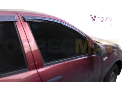 Дефлекторы окон Vinguru 4 штуки для Renault Sandero 2009-2014