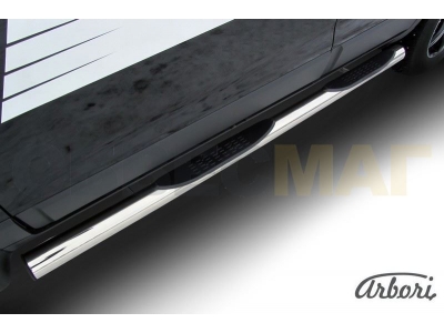 Пороги труба с накладками 76 мм Arbori для Chevrolet Captiva 2013-2016
