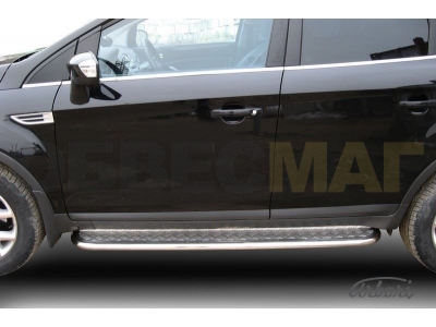Пороги с площадкой алюминиевый лист 42 мм Arbori для Ford Kuga 2008-2013