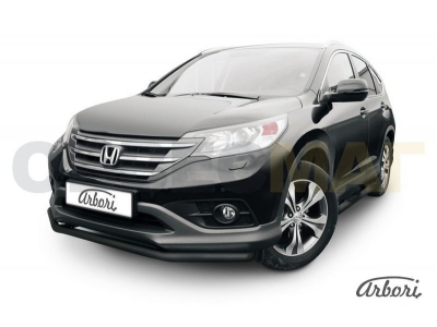 Защита переднего бампера чёрная сталь 57 мм Arbori для Honda CR-V 2012-2021