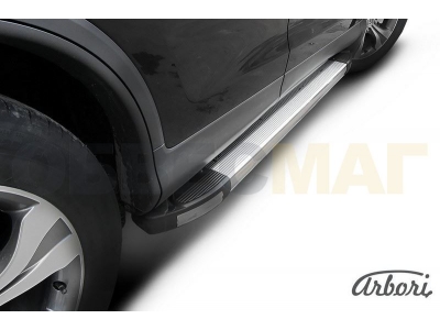Пороги алюминиевые Arbori для Honda CR-V 2012-2021