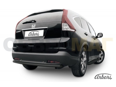 Защита заднего бампера чёрная сталь радиусная 57 мм Arbori для Honda CR-V 2012-2021
