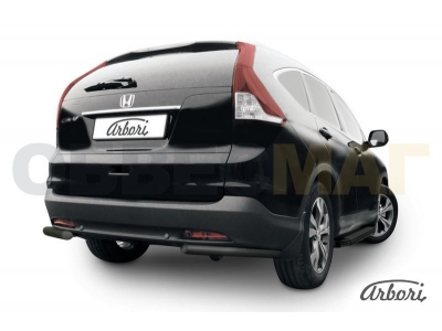 Защита задняя уголки чёрная сталь 57 мм Arbori для Honda CR-V 2012-2021