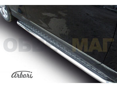 Пороги с площадкой алюминиевый лист 57 мм Arbori для Infiniti EX35 2007-2014