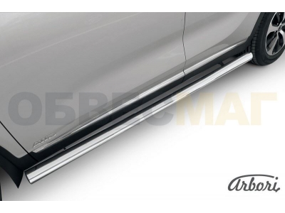 Защита штатных порогов труба 76 мм Arbori для Kia Sorento Prime 2015-2021