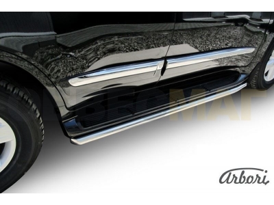 Защита штатных порогов труба 57 мм Arbori для Lexus LX-570 2012-2021