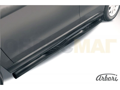Пороги чёрная сталь труба с накладками 76 мм Mitsubishi ASX № AFZDAMAS1408B