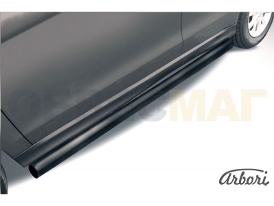 Защита штатных порогов чёрная сталь труба 76 мм Mitsubishi ASX № AFZDAMAS1409B