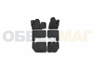 Коврики 3D в салон полиуретан 6 штук 9 сидений Element для Ford Tourneo Custom 2013-2021