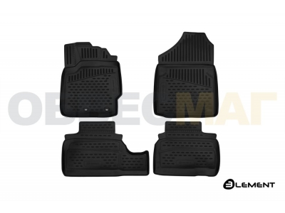 Коврики 3D в салон TOYOTA Vitz (130), 2010-2016, сед., правый руль, 4 шт. (полиуретан)