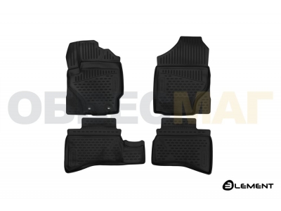 Коврики 3D в салон TOYOTA Aqua (P10), 2011-2014, х/б, правый руль, 4 шт. (полиуретан)