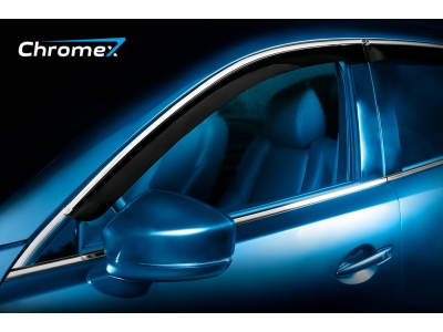 Дефлекторы окон Chromex с хромированным молдингом 4 шт для Hyundai Santa Fe 2012-2018