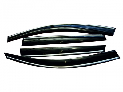 Дефлекторы окон SIM с серебристой полосой для Toyota Corolla 2013-2018