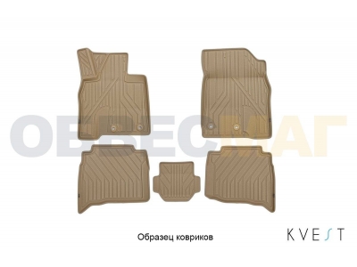 Коврики KVEST 3D в салон полистар, бежевые 5 шт для Toyota Camry № KVESTTYT00003Kb2