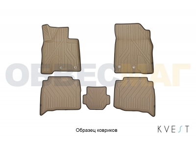 Коврики KVEST 3D в салон полистар, бежево-чёрные, 5 шт для Lexus GX460 2014-2019