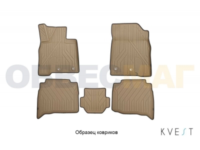 Коврики KVEST 3D в салон полистар, бежево-серые, 5 шт для Toyota Camry 2011-2018