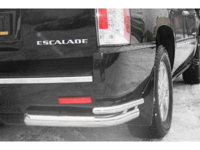 Защита задняя двойные уголки 76-60 мм Союз96 для Cadillac Escalade 2006-2021