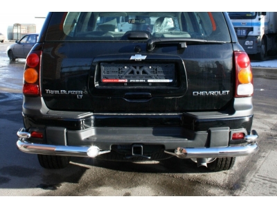 Защита задняя двойные уголки 76-42 мм Союз96 для Chevrolet TrailBlazer 2001-2011