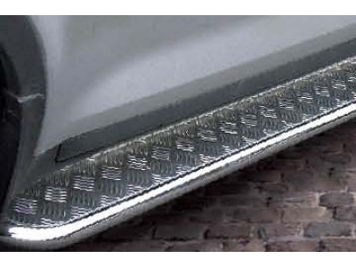 Пороги с площадкой алюминиевый лист 42 мм Союз96 для Ford Kuga 2008-2010