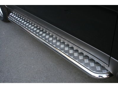 Пороги с площадкой алюминиевый лист 60 мм Союз96 для Hyundai ix55 2009-2013