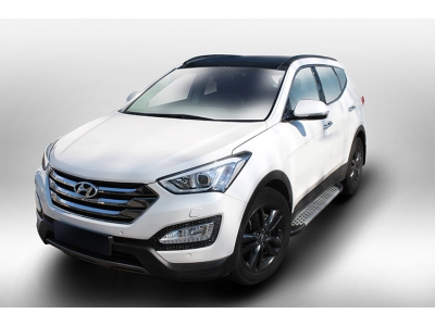 Пороги алюминиевые Союз96 для Hyundai Santa Fe 2012-2018