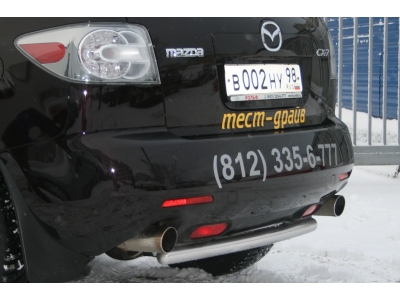Защита заднего бампера 60 мм короткая Союз96 для Mazda CX-7 2006-2009
