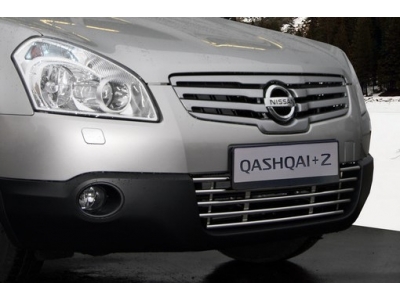Накладка решётки бампера 16 мм Союз96 для Nissan Qashqai+2 2007-2010