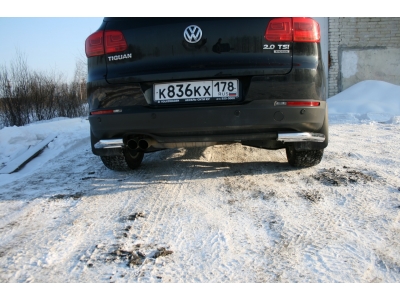 Защита задняя уголки 60 мм Союз96 для Volkswagen Tiguan 2011-2016