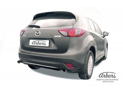 Защита задняя уголки чёрная сталь 57 мм Arbori для Mazda CX-5 2011-2021