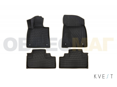 Коврики KVEST 3D в салон полистар, черный, бежевый для Lexus RX-200t № KVESTLEX00001K2