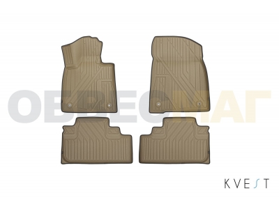 Коврики KVEST 3D в салон полистар, бежево-серые для Lexus RX-200t № KVESTLEX00001Kb1