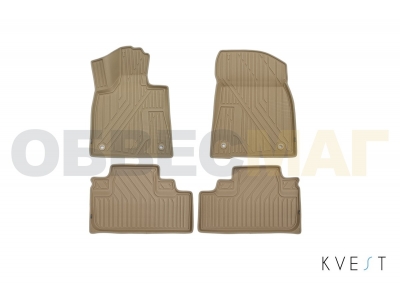 Коврики KVEST 3D в салон полистар, бежевые 4 шт для Lexus RX-200t № KVESTLEX00001Kb2