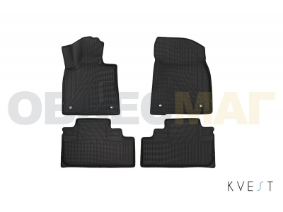 Коврики KVEST 3D в салон полистар, серо-чёрные, 4 шт для Lexus RX-200t № KVESTLEX00001Kg