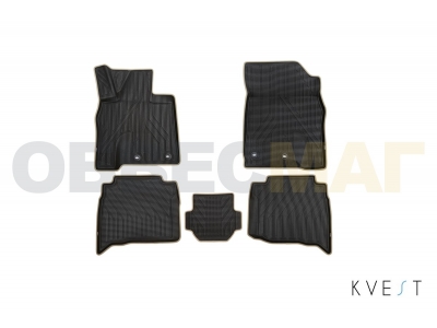 Коврики KVEST 3D в салон полистар, черный, бежевый для Lexus LX-570/450d № KVESTLEX00002K2